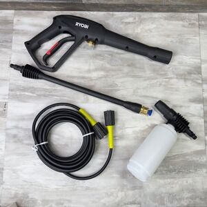 Ryobi Electric Pressure Washer Bundle Spray Gun Hose Wand Foam Black